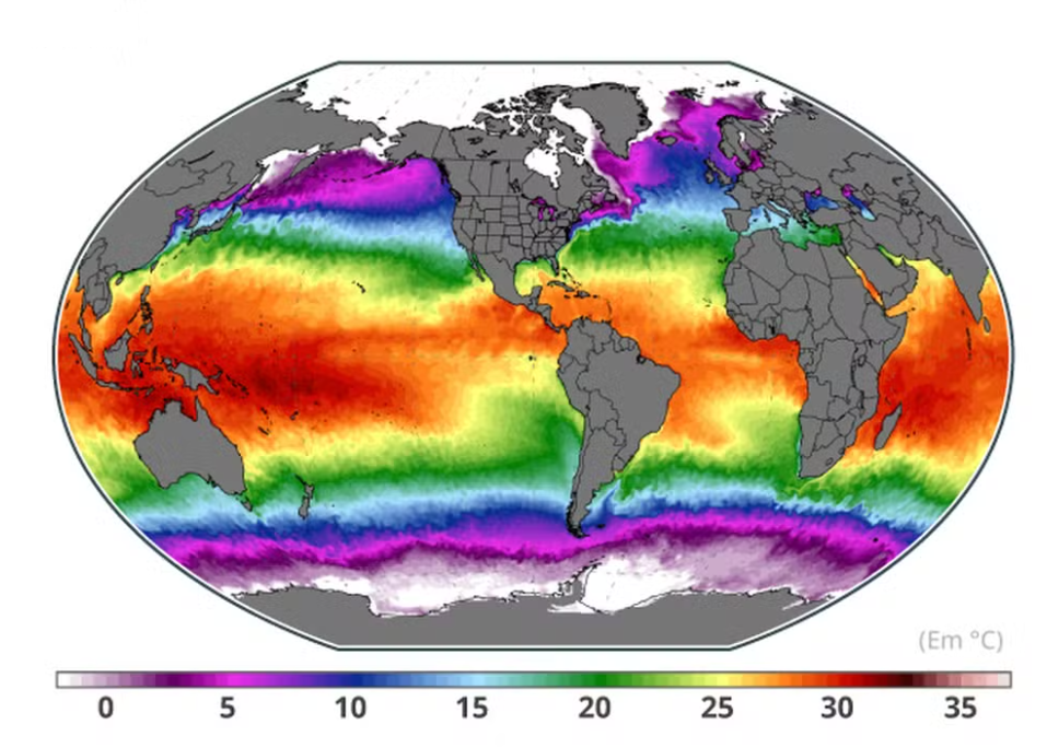 Aumento da Temperatura nos oceanos